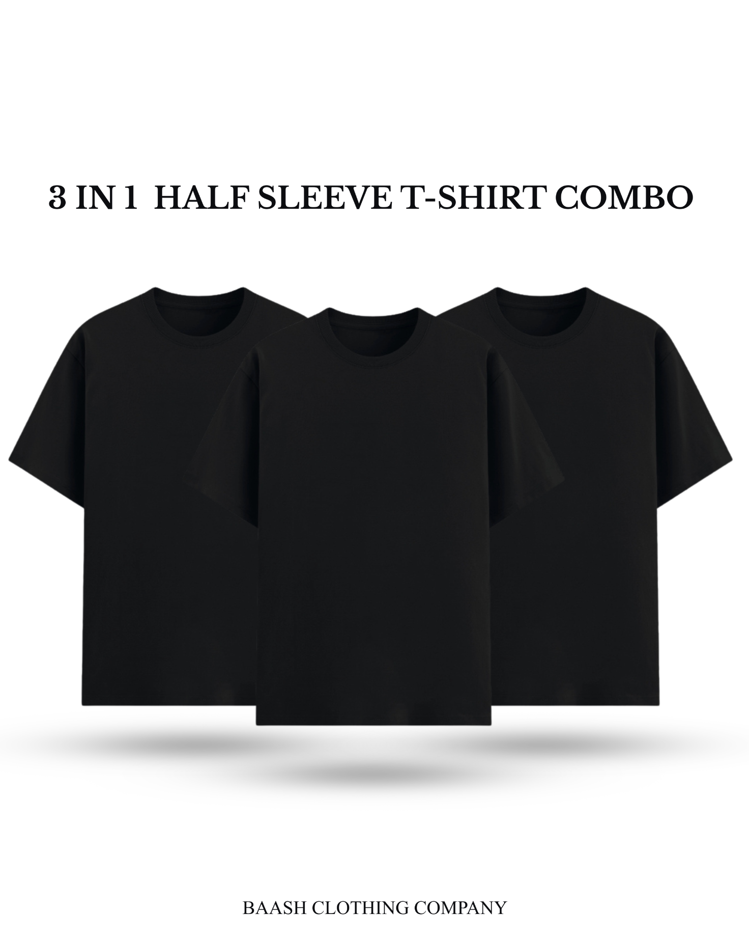 3 IN 1 UNISEX  BASIC T-SHIRT COMBO PACK