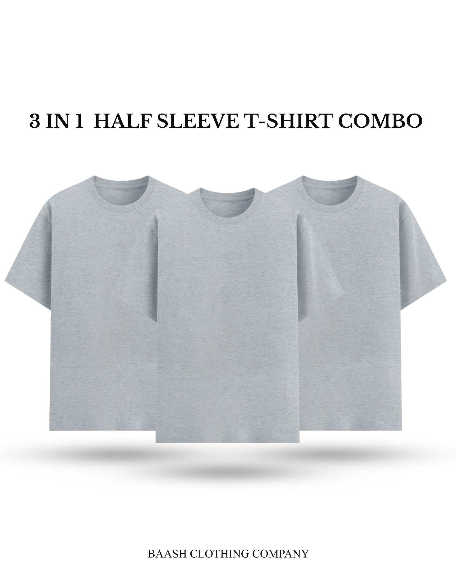 3 IN 1 UNISEX  BASIC T-SHIRT COMBO PACK